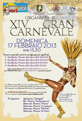 Domani il XIV Gran Carnevale di San Bartolomeo in Galdo Domani il XIV Gran Carnevale di San Bartolomeo in Galdo