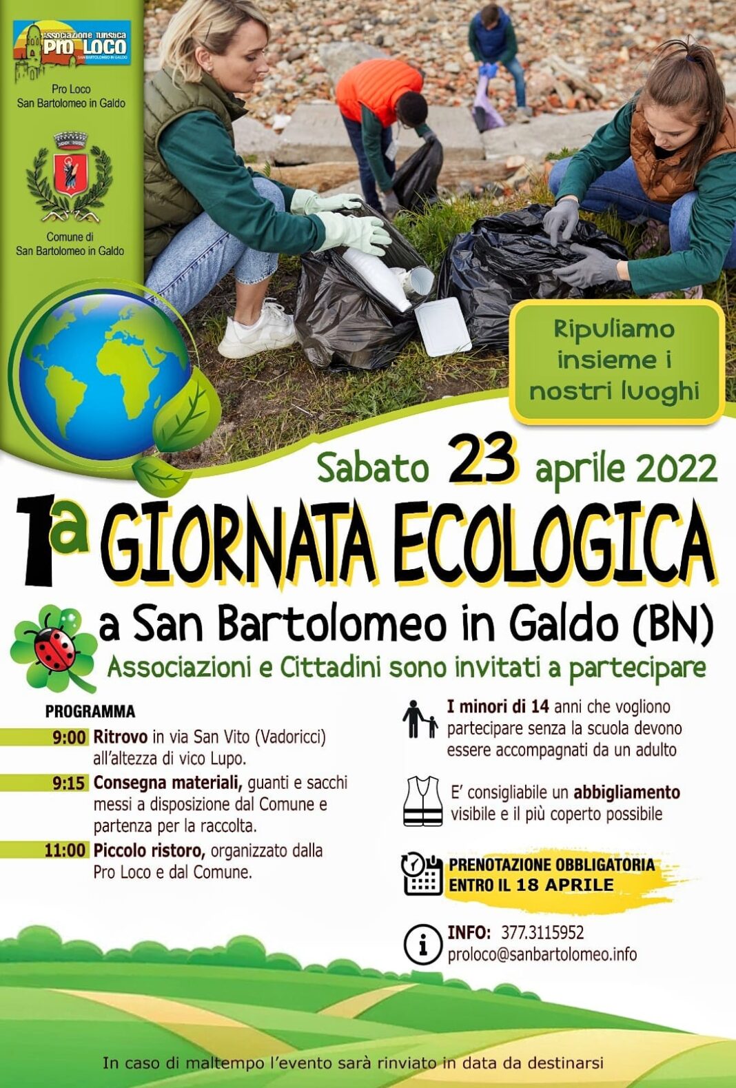 Giornata Ecologica 23 aprile 2022 Giornata Ecologica 23 aprile 2022