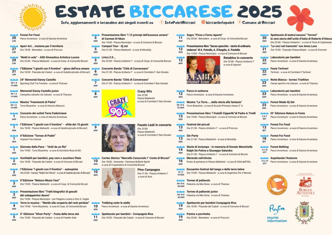 Programmi delle estati biccarese e sanbartolomeana 2025 Programmi delle estati biccarese e sanbartolomeana 2025